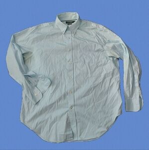 Lauren Ralph Lauren Shirt Mens 17 34/35 Blue Button Down Long Sleeve